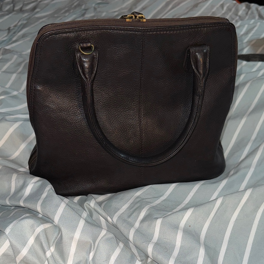 Crazy Horse Vintage Black Leather Handbag Purse - Picture 5 of 5